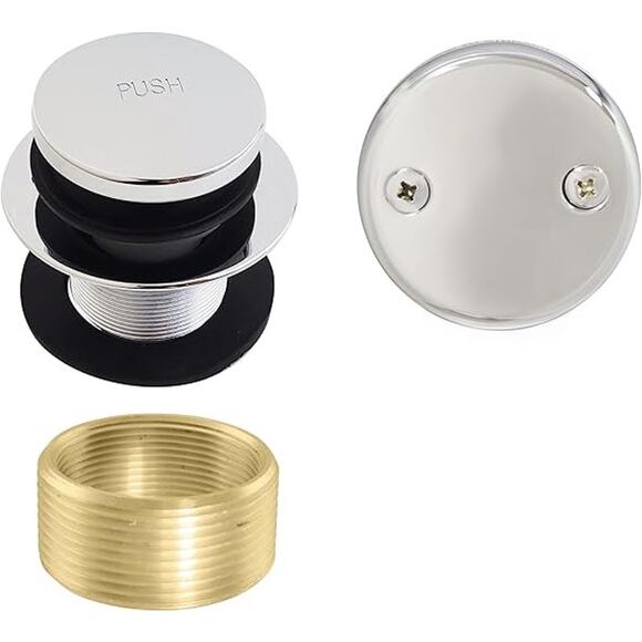 NWT Westbrass D93K-26 Tip-Toe Strainer Drain Polished Chrome 2-Hole Faceplate - Picture 1 of 4